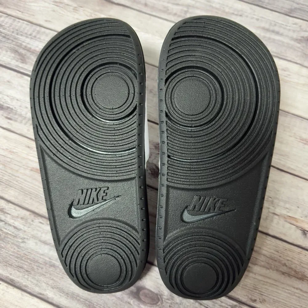 Nike Offcourt Slide Mens 8 Dark Grey Black White BQ4639 001 Cushioned Foot-Bed